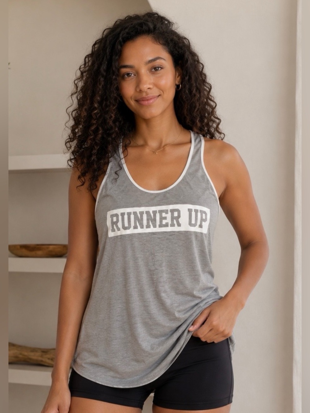 Vintage “Runner Up” Grey Tank top